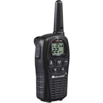 22 Radio Channels - 22 GMRS/FRS - Upto 126720 ft - Auto Squelch, Keypad Lock, Silent Operation - Water Resistant - Black - 1 Each
