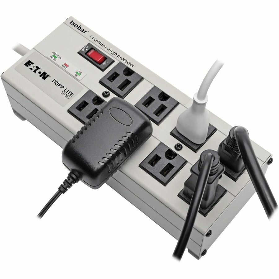 Light Gray - NEMA 5-15P - 8 x NEMA 5-15R - 1440 VA - 3840 J - 120 V AC Input - 120 V AC Output - 61 kA - 12 ft