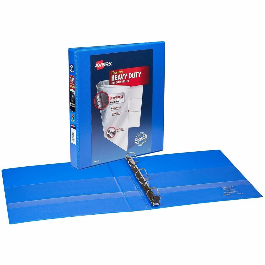 Avery Heavy-Duty View Binder, 1" Capacity, 3 Slant Rings, 4 Internal Pockets, Letter Size, Polypropylene, Assorted Colors, Recycled, 1 Carton (Holds 250 Sheets)