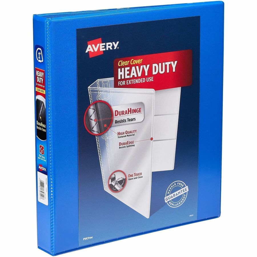 Avery Heavy-Duty View Binder, 1" Capacity, 3 Slant Rings, 4 Internal Pockets, Letter Size, Polypropylene, Assorted Colors, Recycled, 1 Carton (Holds 250 Sheets)