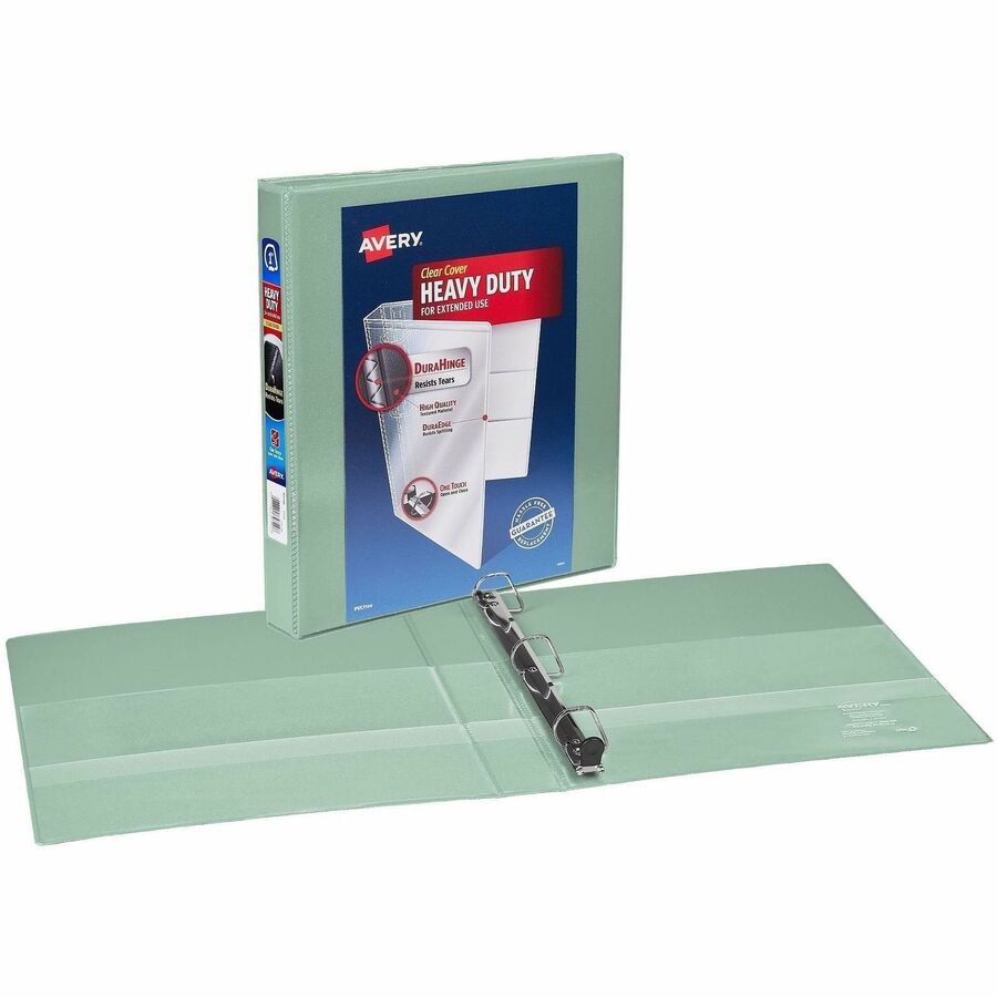 Avery Heavy-Duty View Binder, 1" Capacity, 3 Slant Rings, 4 Internal Pockets, Letter Size, Polypropylene, Assorted Colors, Recycled, 1 Carton (Holds 250 Sheets)