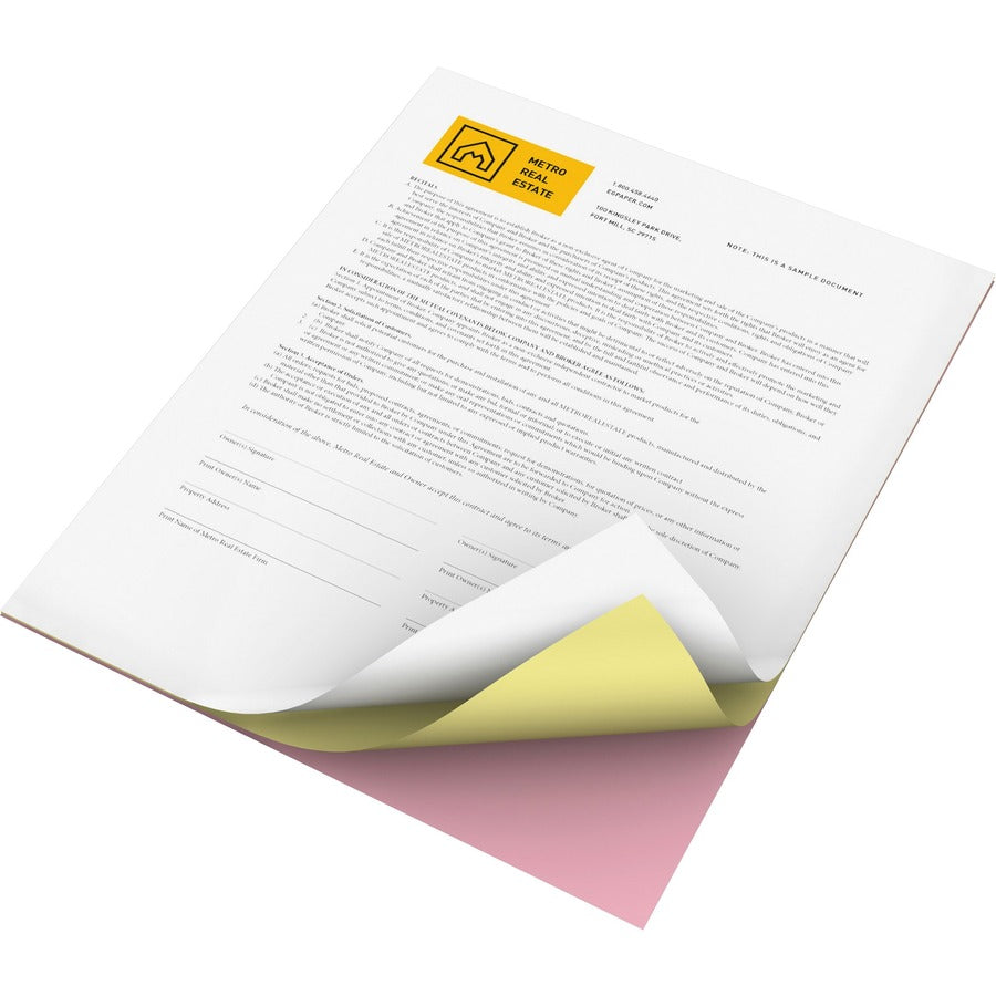 Xerox Bold Digital Carbonless Paper - White - Letter - 8 1/2" x 11" - Sustainable Forestry Initiative (SFI) - Environmentally Friendly, Precollated, Capsule Control Coating - White, Yellow, Pink - 3/Set - 5 / Carton