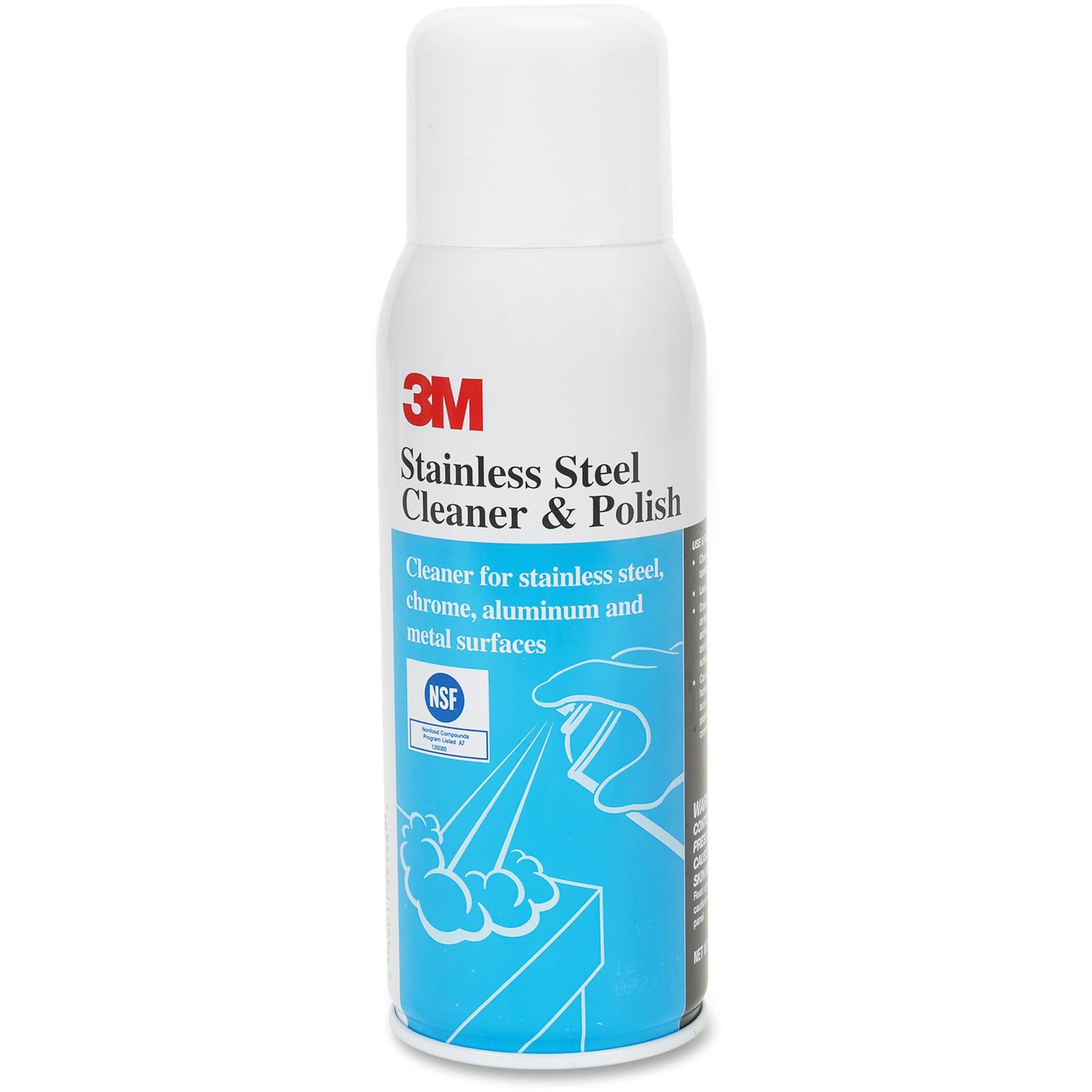 For Stainless Steel, Chrome, Aluminum, Metal Surface, Plastic Surface - 10 fl oz (0.3 quart) - Lime, Citrus Scent - Recommended For: Streak Remover, Fingerprint Remover, Soil Remover, Grease Remover - White Can - 12 / Carton