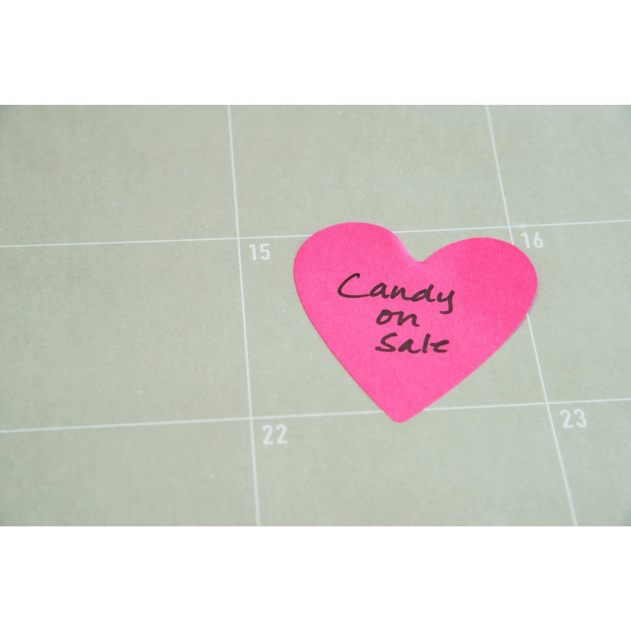 Post-it&reg; Die-Cut Notes - 3" Flag/Note Width x 3" Flag/Note Length - Star, Heart - 75 Sheets per Pad - Unruled - Purple, Pink - Self-adhesive, Self-stick - 1 Pack