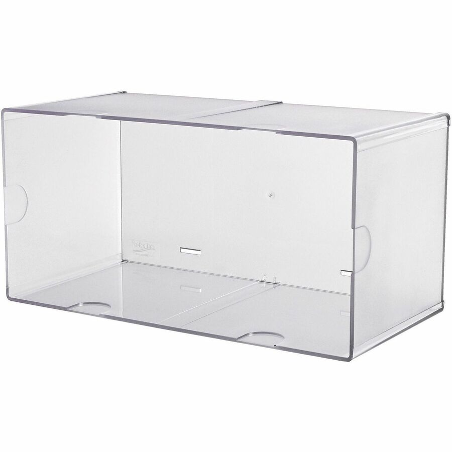 Deflecto Stackable Cube Organizer - 1 Compartment(s) - 6" Height x 12" Width x 6" Depth - Stackable, Sturdy, Removable Divider, Removable Drawer - Clear - Plastic - 1 Each