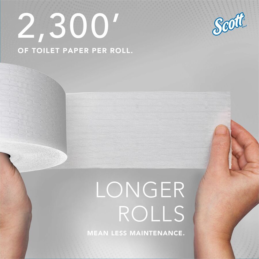 1 Ply - 3.78" Width x 2300 ft Length - 9" Roll Diameter - White - Fiber - 12 / Carton