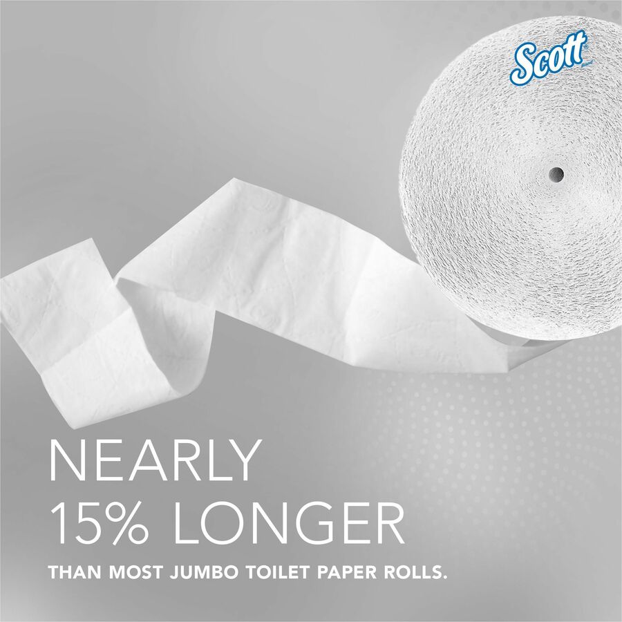 1 Ply - 3.78" Width x 2300 ft Length - 9" Roll Diameter - White - Fiber - 12 / Carton