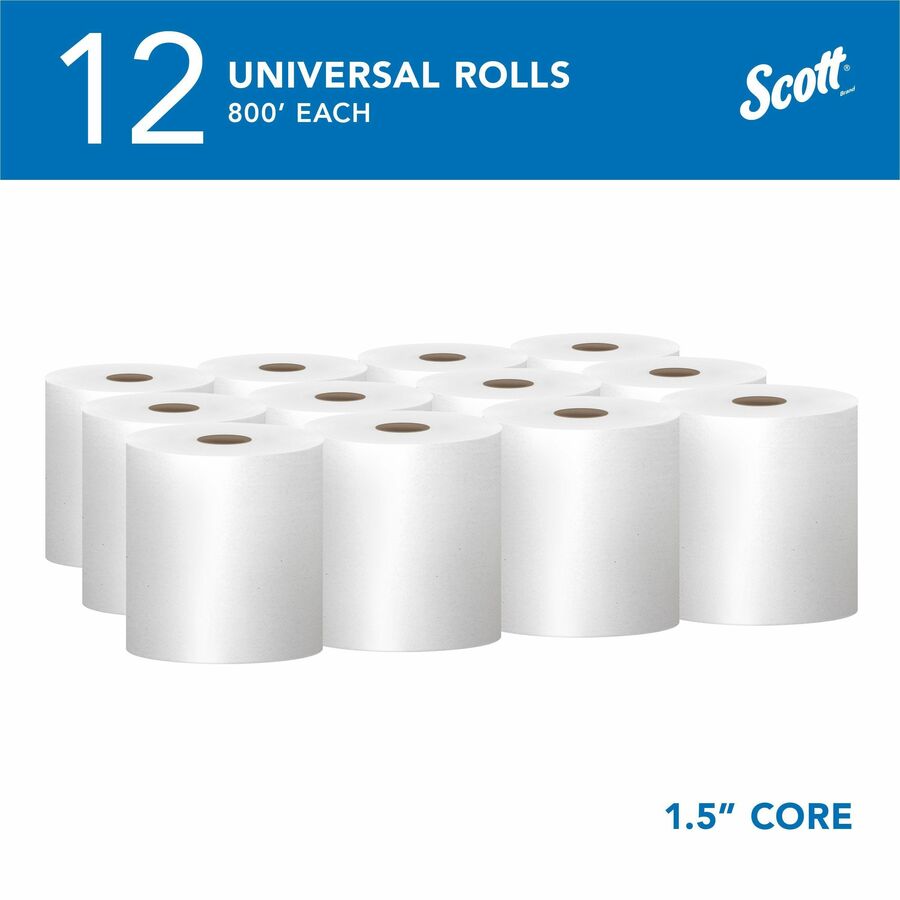 1 Ply - 8" Width x 800 ft Length - 7.87" Roll Diameter - White - 1 Carton