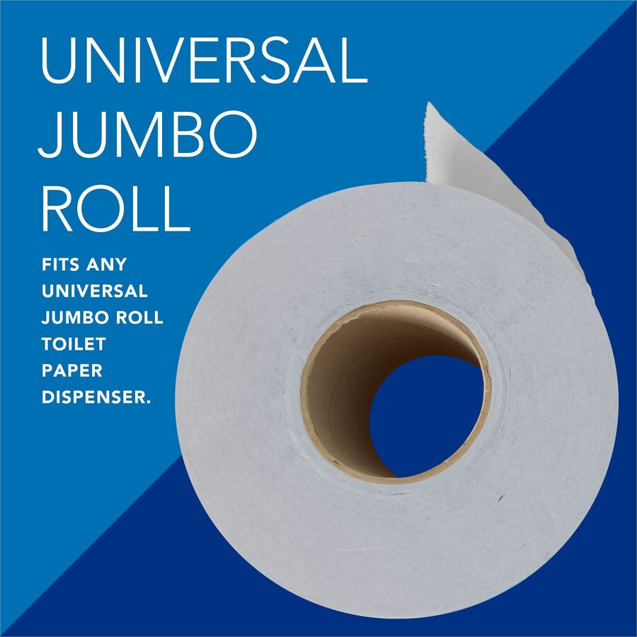 2 Ply - 3.55" Width x 1000 ft Length - White - Fiber - 12 / Carton