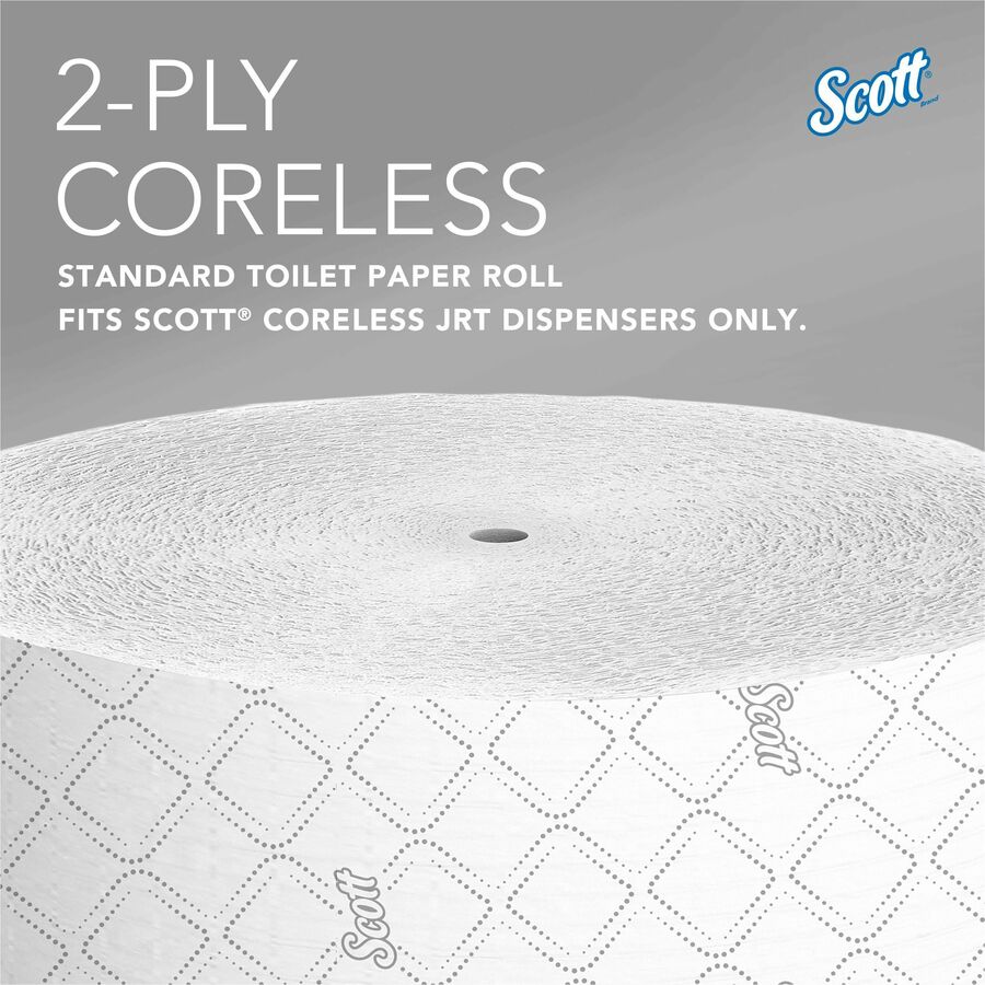 2 Ply - 3.78" Width x 1150 ft Length - White - Fiber - 12 / Carton