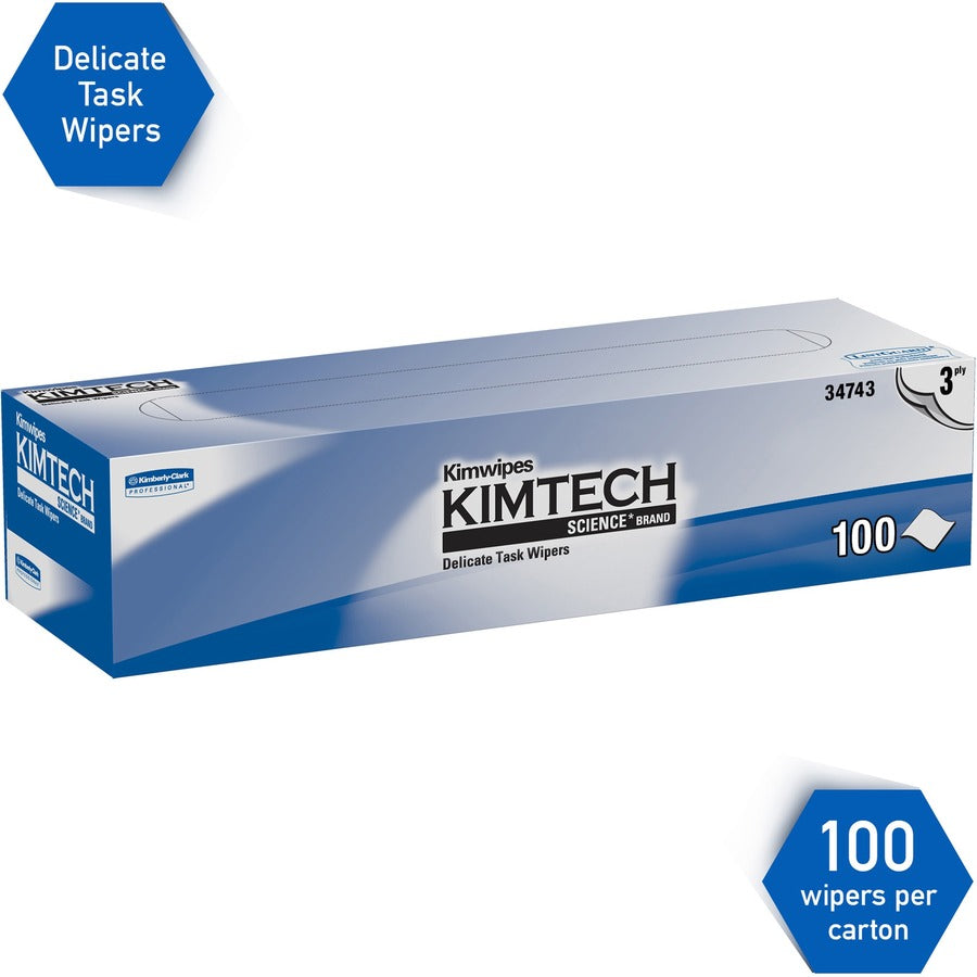KIMTECH Delicate Task Wipers - Pop-Up Box - For Laboratory - Absorbent - White/ - 1 Box