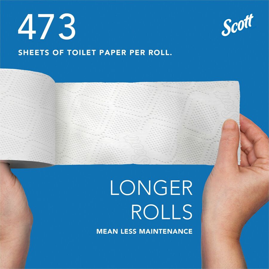 2 Ply - 473 Sheets/Roll - White - Fiber - 80 / Carton