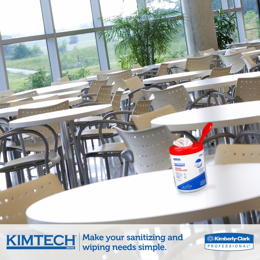 KIMTECH Prep Surface Sanitizer Wipes - For Hard Surface, Nonporous Surface, Rag - 12" Length x 12" Width - Recommended For: Germs Remover, Dirt Remover - Anti-bacterial, Pre-moistened - White - 30/Tub - 1 Each