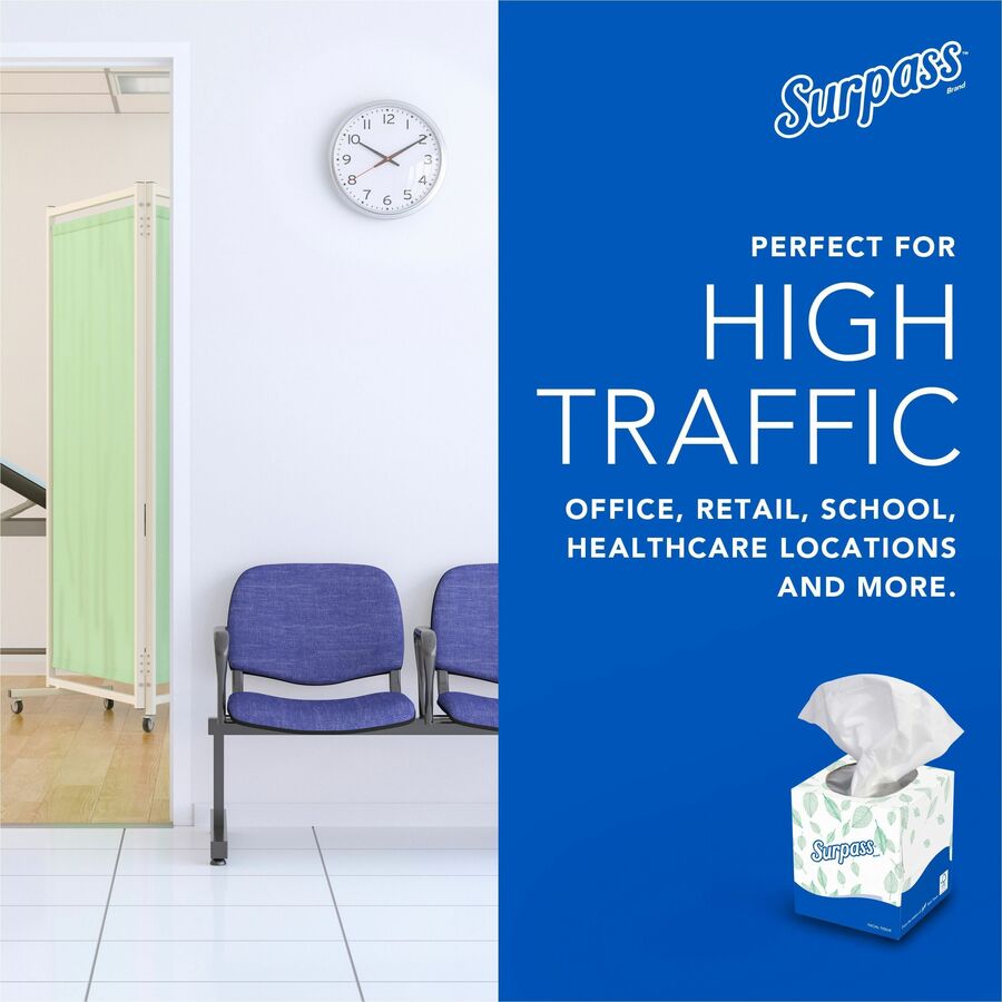 2 Ply - 8.30" Width x 7.80" Length - White - Fiber - 90/Box - 1 Carton