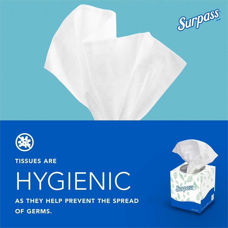 2 Ply - 8.30" Width x 7.80" Length - White - Fiber - 90/Box - 1 Carton