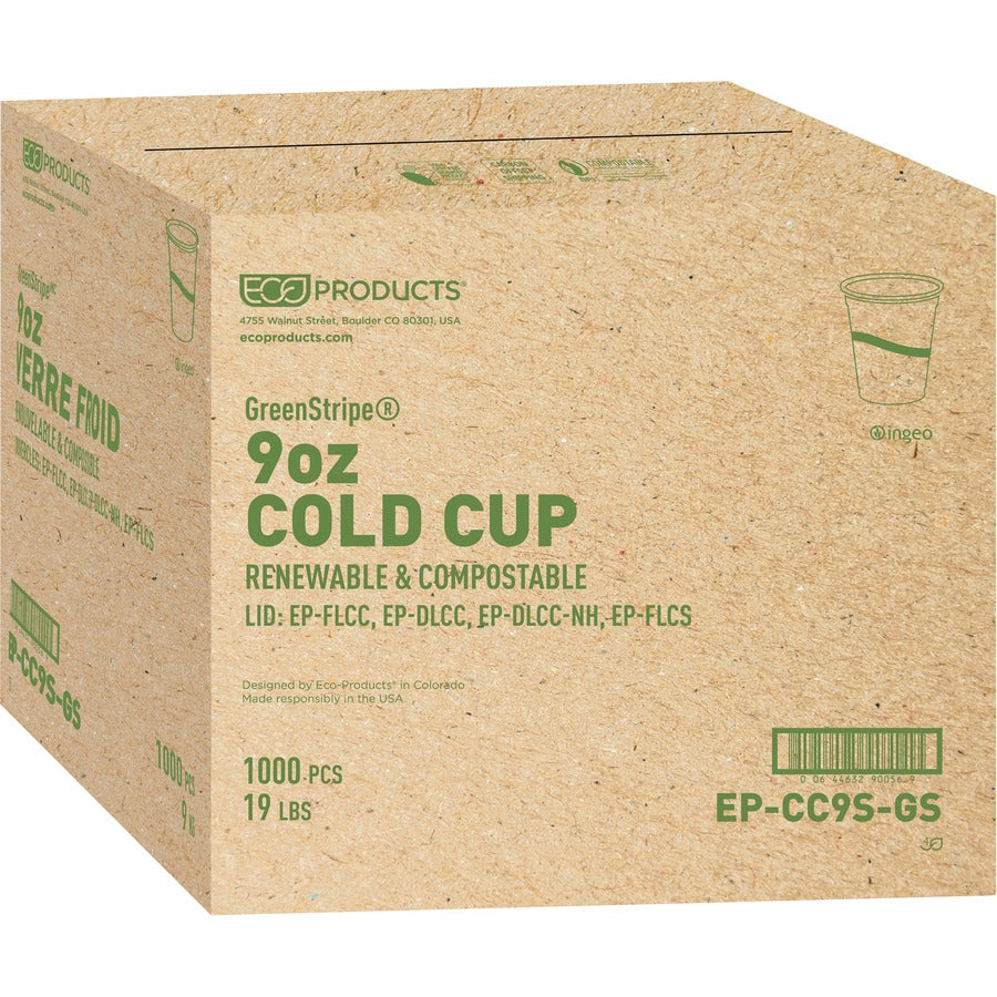 9 fl oz - Clear - Polylactic Acid (PLA) - Cold Drink - 50/Pack - 20 / Carton