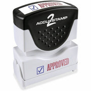 Message Stamp - APPROVED - Red, Blue - Rubber - 1 Each