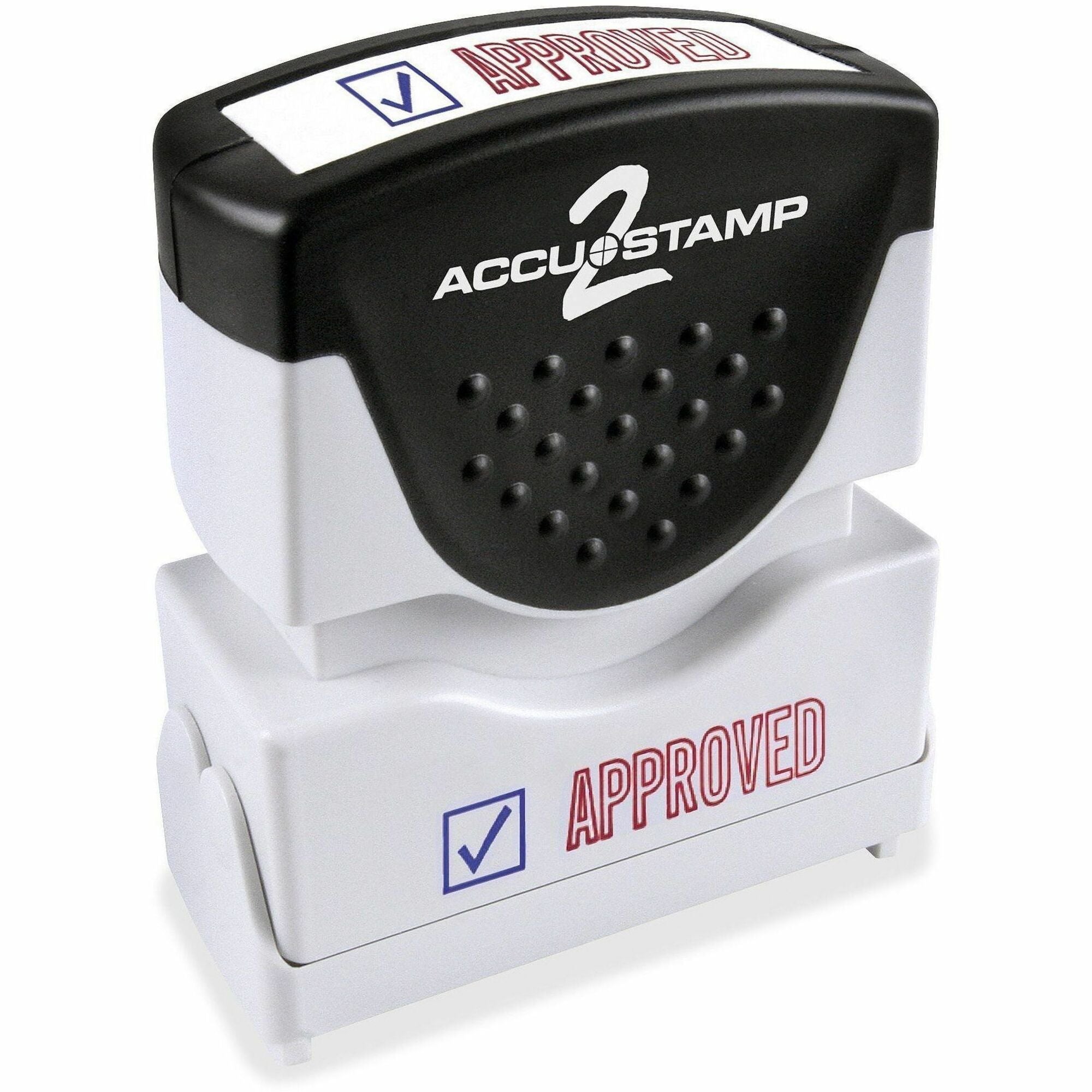 Message Stamp - APPROVED - Red, Blue - Rubber - 1 Each
