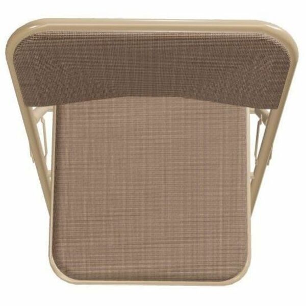 NPS® 2200 Series Deluxe Fabric Upholstered Double Hinge Premium Folding Chair, Pack of 4, Surface Color: Café Beige, Frame Color: Beige