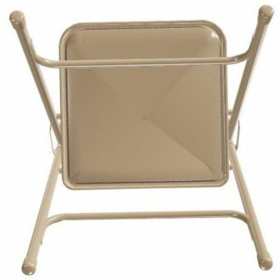 NPS® 2200 Series Deluxe Fabric Upholstered Double Hinge Premium Folding Chair, Pack of 4, Surface Color: Café Beige, Frame Color: Beige