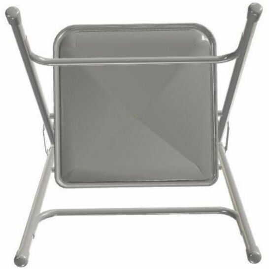NPS® 2200 Series Deluxe Fabric Upholstered Double Hinge Premium Folding Chair, Pack of 4, Surface Color: Greystone, Frame Color: Grey