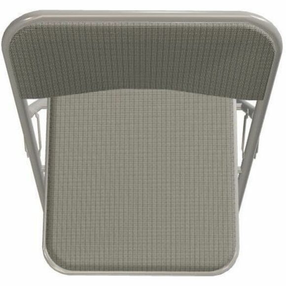 NPS® 2200 Series Deluxe Fabric Upholstered Double Hinge Premium Folding Chair, Pack of 4, Surface Color: Greystone, Frame Color: Grey