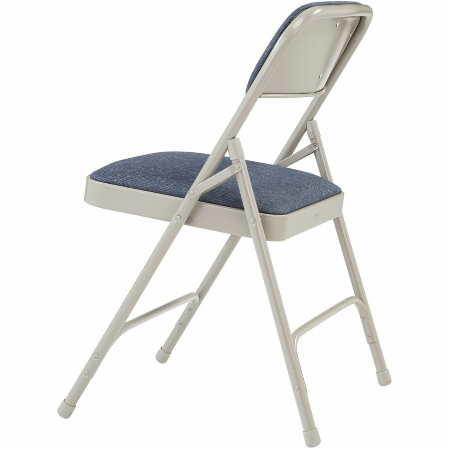 NPS® 2200 Series Deluxe Fabric Upholstered Double Hinge Premium Folding Chair, Pack of 4, Surface Color: Imperial Blue, Frame Color: Grey