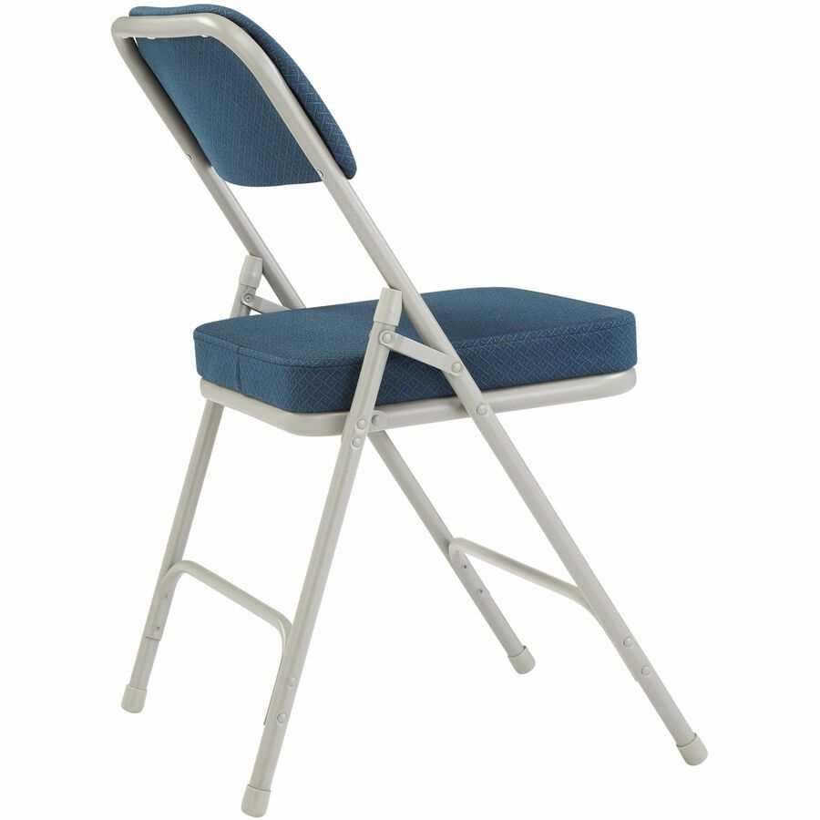 NPS® 3200 Series Premium 2" Fabric Upholstered Double Hinge Folding Chair, Pack of 2, Surface Color: Regal Blue, Frame Color: Textured Grey