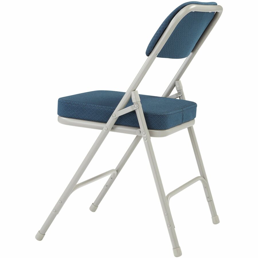NPS® 3200 Series Premium 2" Fabric Upholstered Double Hinge Folding Chair, Pack of 2, Surface Color: Regal Blue, Frame Color: Textured Grey