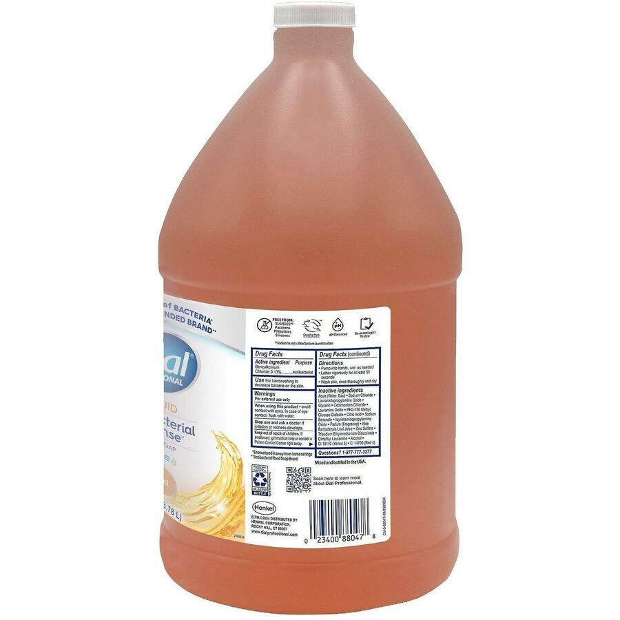 Dial Gold Antibacterial Liquid Hand Soap Refill - 1 gal - Skin, Hand - Antibacterial - 4 / Carton