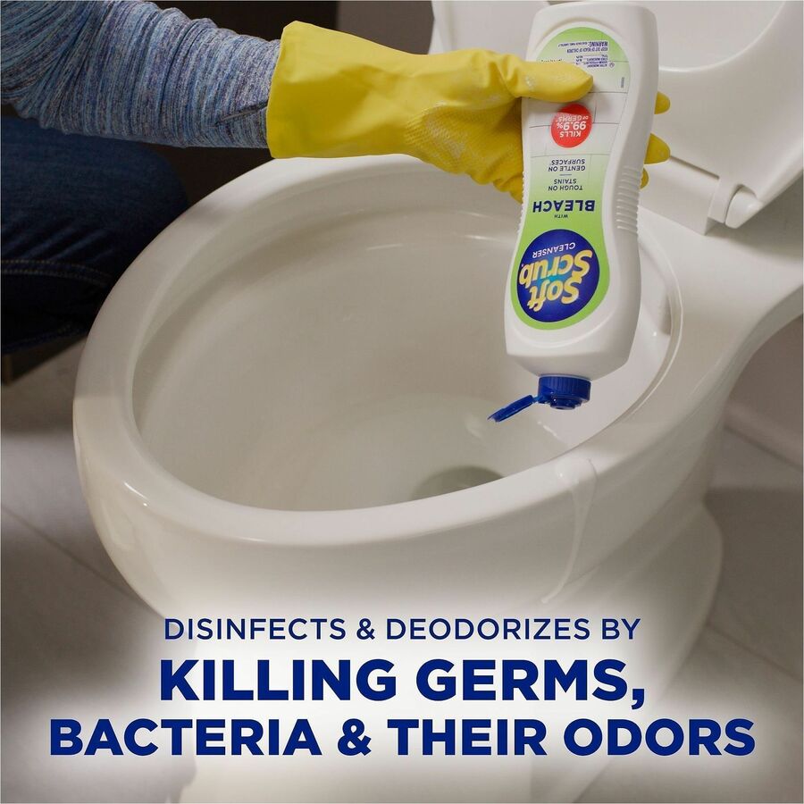 Dial Soft Scrub Bleach Cleanser - 36 fl oz (1.1 quart) - Recommended For: Grease Remover, Dirt Remover, Mold Remover, Mildew Remover, Soap Scum Remover, Germs Remover, Stain Remover - Anti-bacterial, Disinfectant - White - 6 / Carton