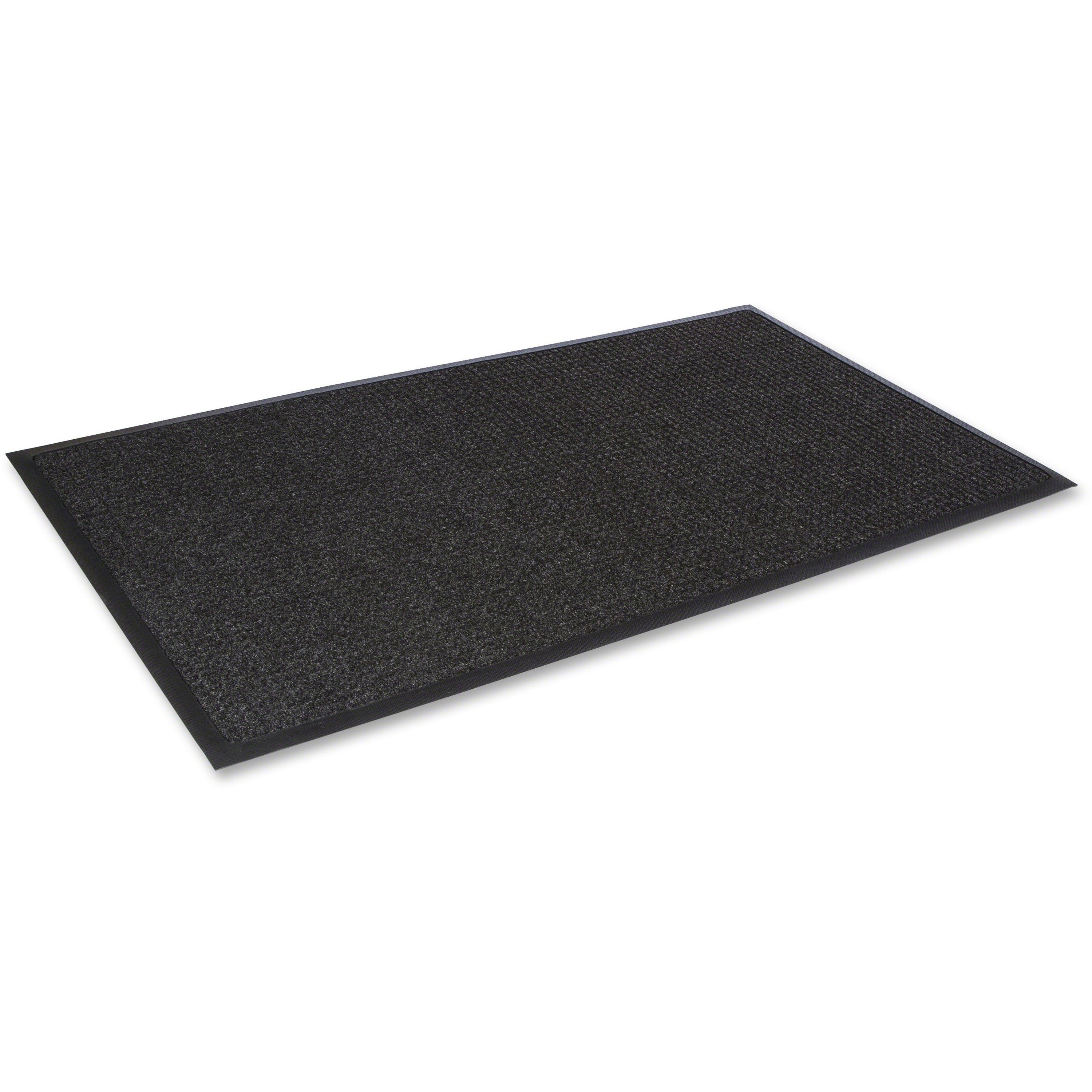 Floor - 68" Length x 45" Width x 0.375" Thickness - Rectangular - Rubber, Polypropylene - Charcoal - 1 Each