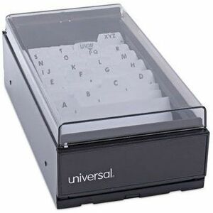 600 Card Capacity - For 3.50" x 2" Size Card - 20 Index Guide - Black - Metal, Plastic