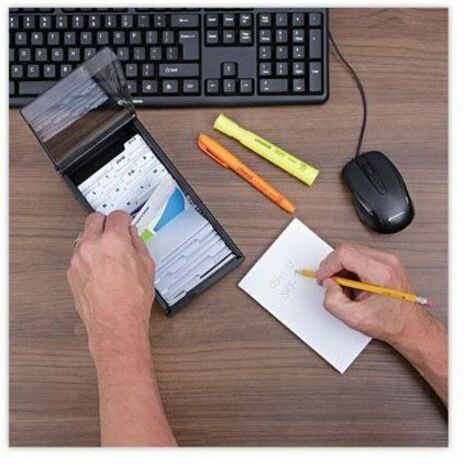 600 Card Capacity - For 3.50" x 2" Size Card - 20 Index Guide - Black - Metal, Plastic