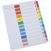 Universal Index Divider - 12 x Divider(s) - 12 Printed Side Tab(s) - Month - Jan-Dec - 3 Hole Punched - White Paper Divider - Assorted Paper Tab(s) - Double-sided, Mylar Reinforced Edge, Laminated Tab - 1 Set