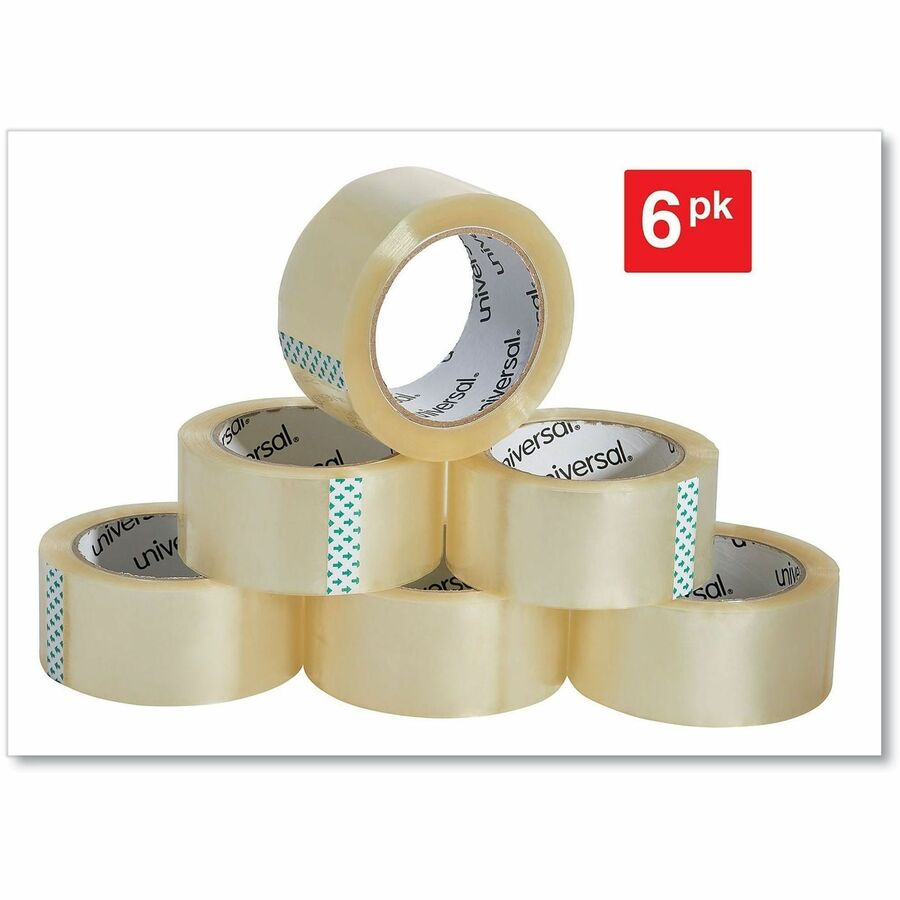 54.60 yd Length x 1.88" Width x 3 mil Thickness - 3" Core - Clear - Resin - Plastic Backing - 6 / Pack