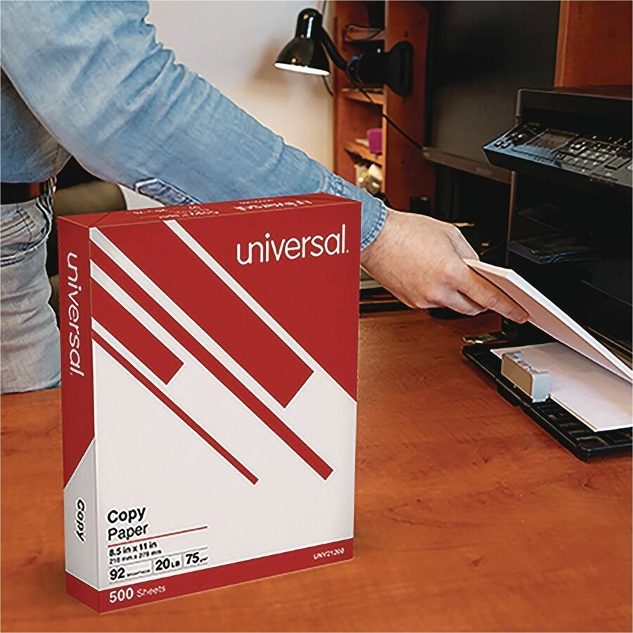 Universal Copy Paper - 92 Brightness - Letter - 8 1/2" x 11" - 20 lb Basis Weight - White - 2500 Sheets - 500 Sheets per Ream - 5 Ream per Case