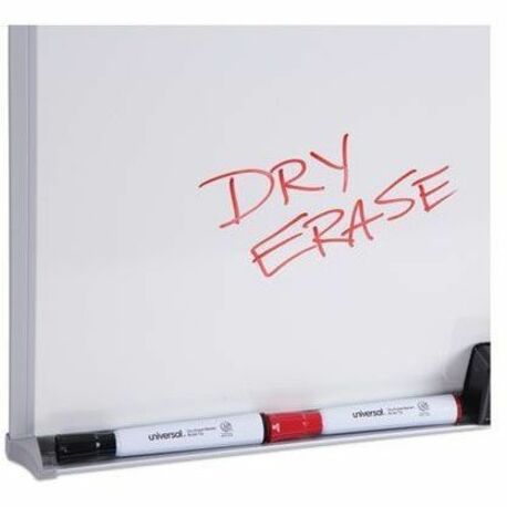 Universal Dry Erase Board - 48" (4 ft) Width x 36" (3 ft) Height - White Melamine Surface - Anodized Aluminum Frame - 1 Each