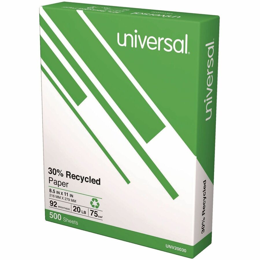 Universal Copy Paper - 92 Brightness - 20 lb Basis Weight - 75 g/m² Grammage - White - 5000 Sheets - 500 Sheets per Ream - 10 Ream per Case