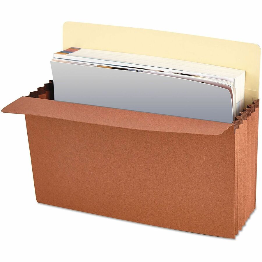 Universal Straight Tab Cut Letter Expanding File - 8 1/2" x 11" - Capacity5 1/4" Expansion - 1 Pocket(s) - Top Tab Position - Redrope - 10 Box
