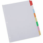 8 Write-on Side Tab(s) - Letter - 8.50" Width x 11" Length - 3 Hole Punched - White Paper Divider - Assorted Paper Tab(s) - Customizable, Double-sided, Reinforced Edges, Laminated Tab - 1 / Set
