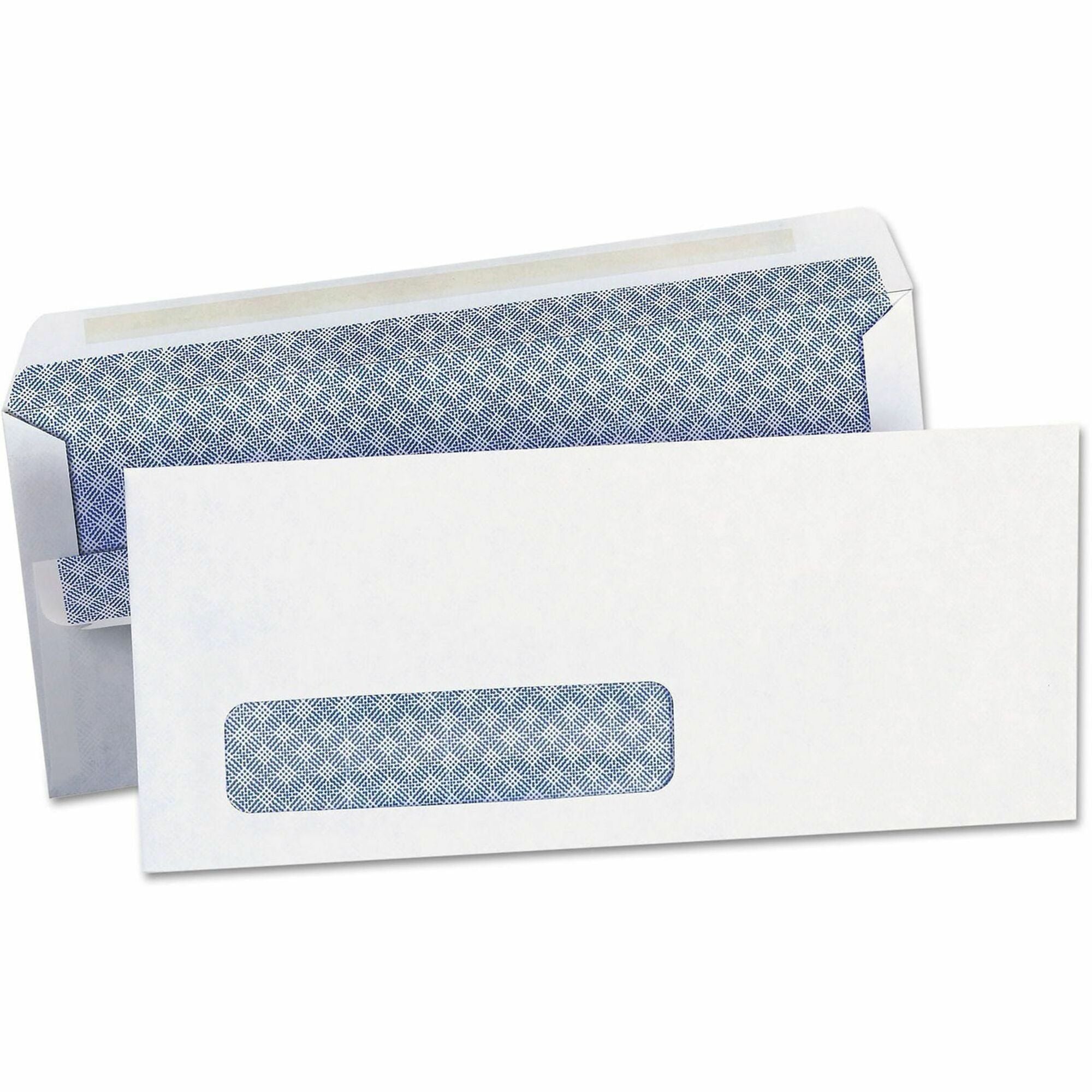 Universal Envelope, #10, 24 lb, Self Adhesive, White, Paper Stock, Security Tint, 500/Box