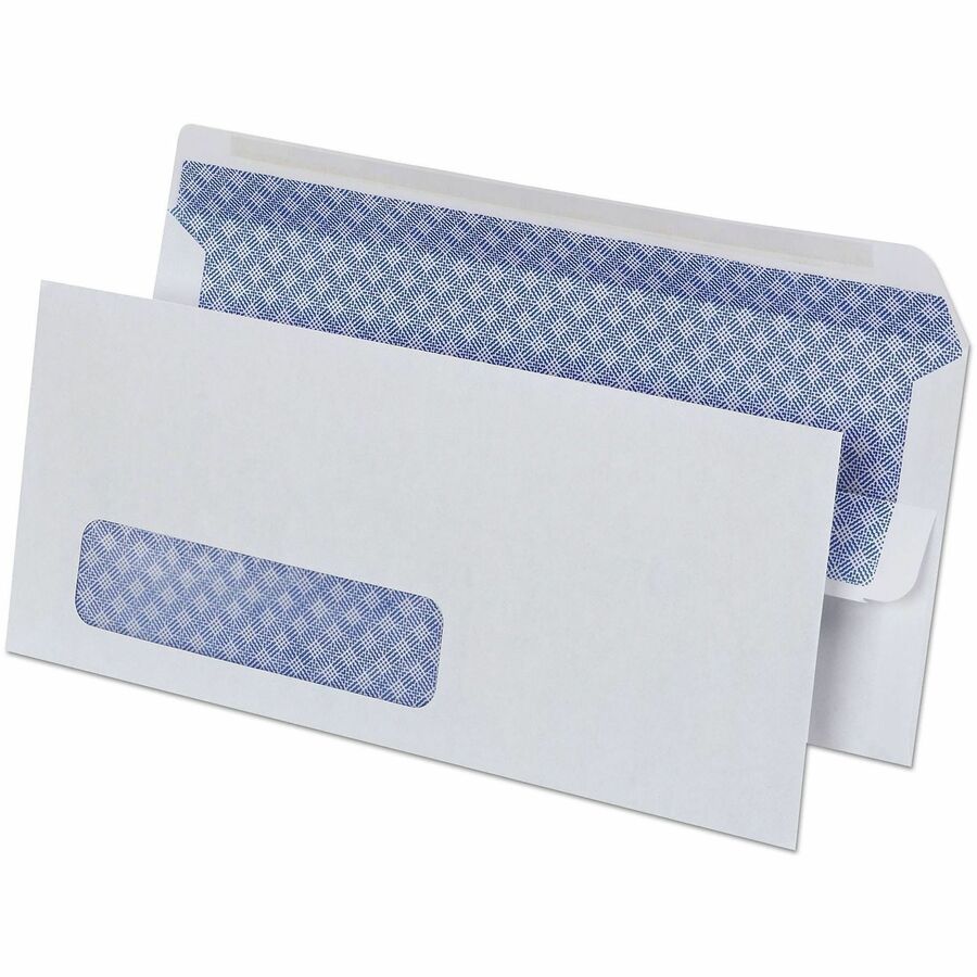 Universal Envelope, #10, 24 lb, Self Adhesive, White, Paper Stock, Security Tint, 500/Box