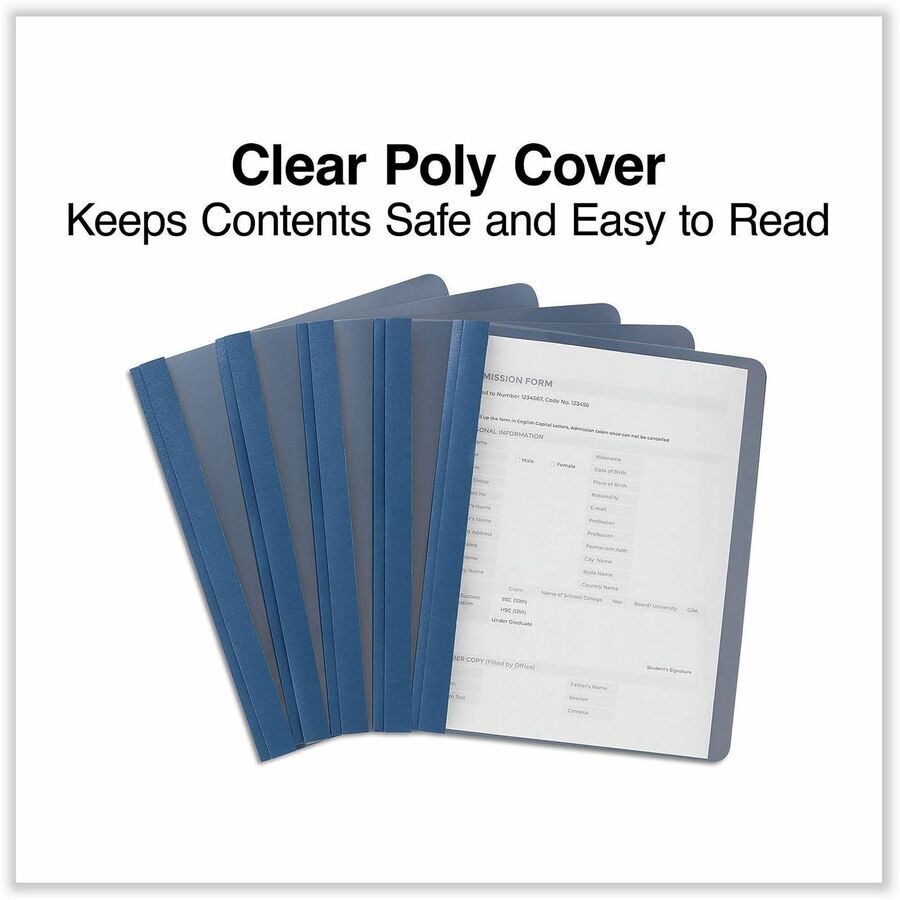 Universal Report Cover, 1/2" Capacity, 8.5" x 11", 100 Sheet, 3 Prong Fasteners, Punched, 25/Box