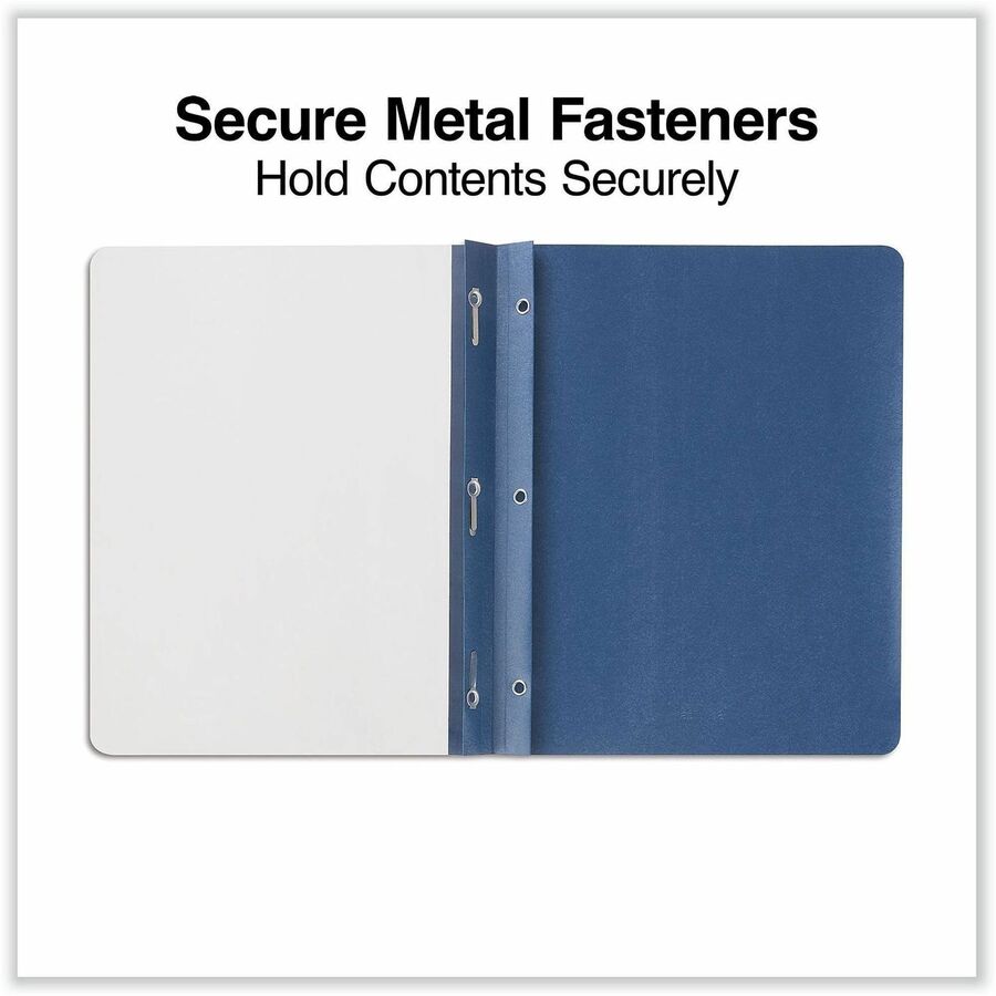 Universal Report Cover, 1/2" Capacity, 8.5" x 11", 100 Sheet, 3 Prong Fasteners, Punched, 25/Box