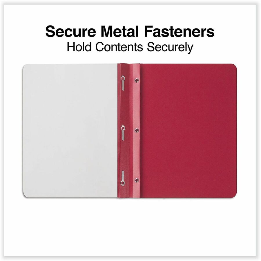 Universal Report Cover, 1/2" Capacity, 8.5" x 11", 100 Sheet, 3 Prong Fasteners, Punched, 25/Box