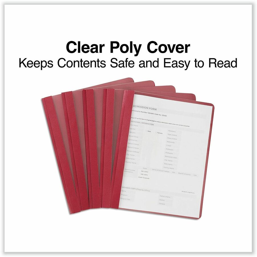 Universal Report Cover, 1/2" Capacity, 8.5" x 11", 100 Sheet, 3 Prong Fasteners, Punched, 25/Box