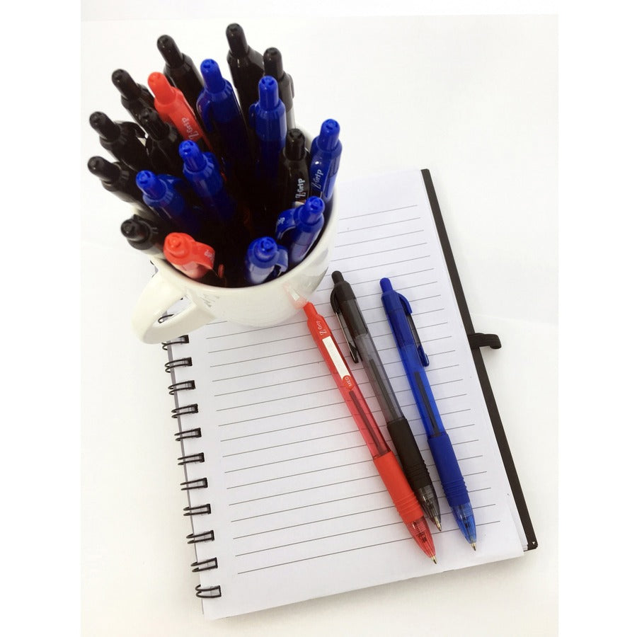 Zebra Z-Grip Retractable Ballpoint Pens - 1 mm Medium Pen Point - Retractable - Blue Ink - Clear Barrel - 24 / Pack