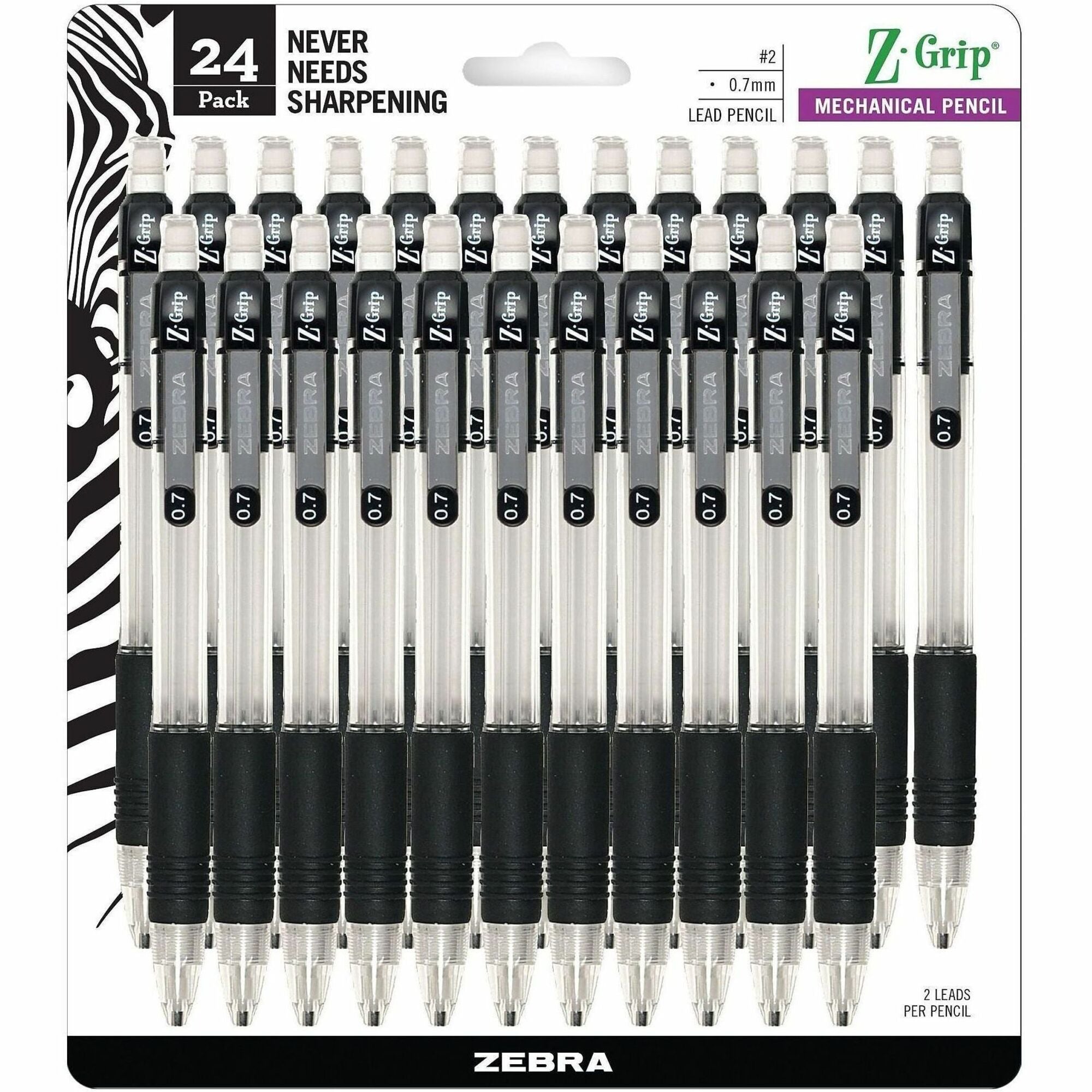 0.7 mm Graphite Lead - Refillable - Clear Plastic Barrel - 24 / Pack