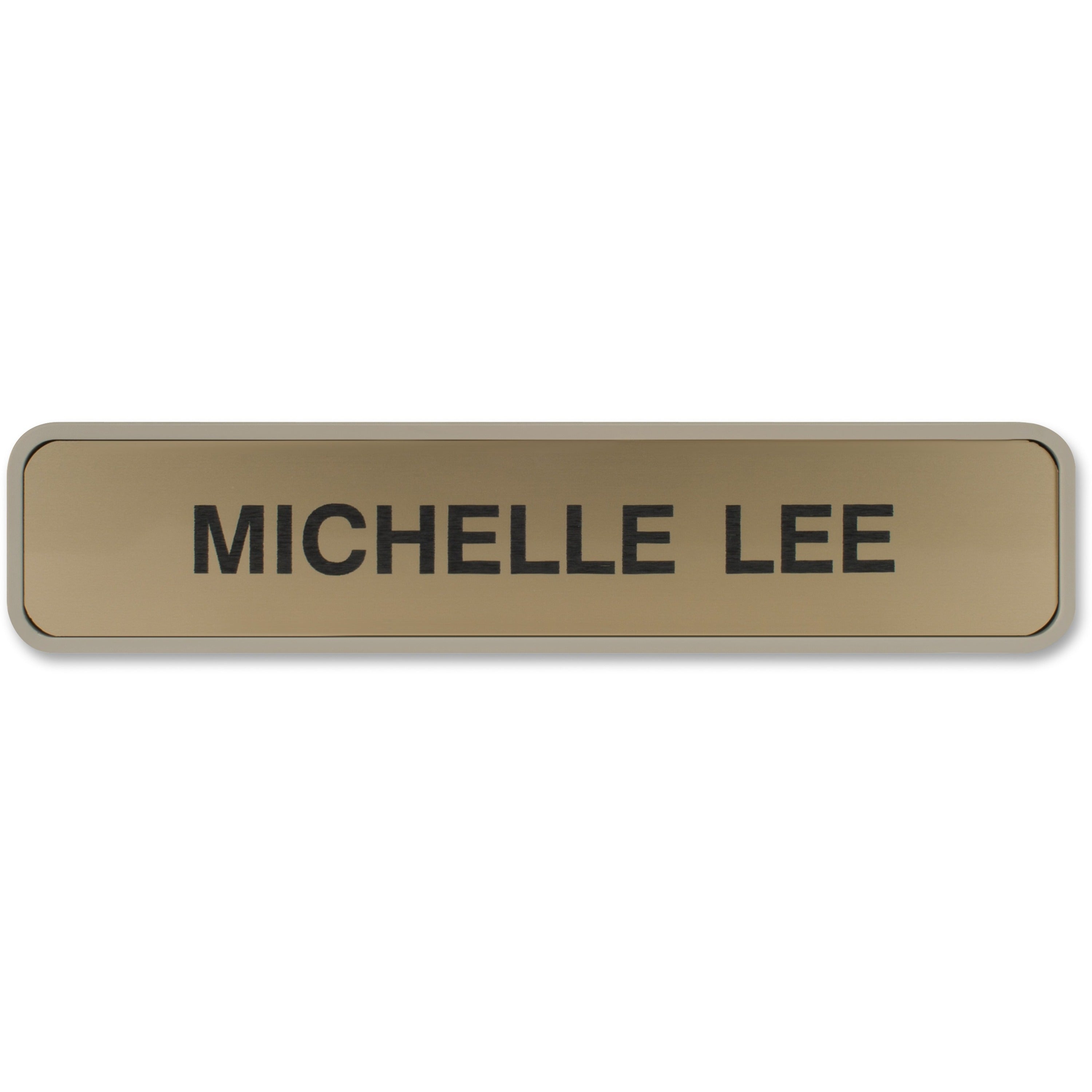 Xstamper Designer Framed Wall/Door Sign - 10" Holding Width x 2" Holding Height - Rectangular Shape - Wall, Door - Rounded Corner - Plastic - Almond - 1 Each